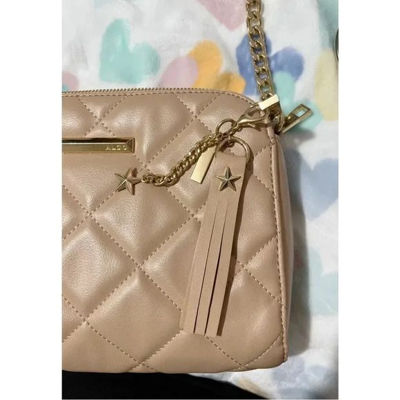Aldo Crossbody bag gold chain, Beige Color - Picture 8 of 13